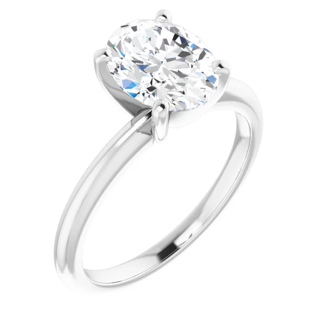 Solitary Engagement Ring. Available in 1 CTW, 1.5 CTW, and 2 CTW including the classic round cut, the graceful oval diamond shape, and Cushion Cut Diamond