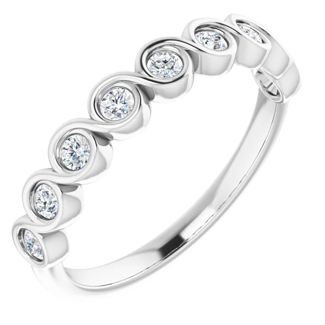 Radiance Bezel Set Diamond Band 1/2 CTW is available in various metals, including White, Yellow, Rose Gold, and Platinum.