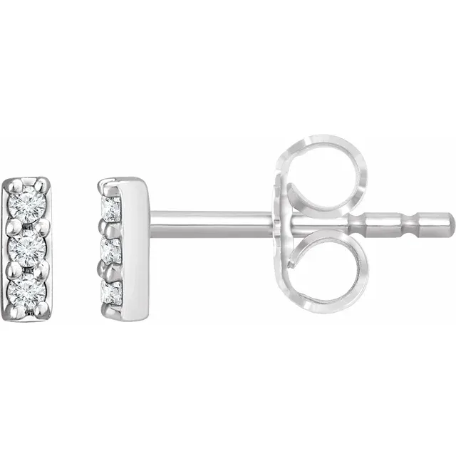 Bar Earrings in 14K Gold with .05 CTW Mini Lab-Grown Diamonds for women available in White, Rose, and Yellow Gold and Platinum in our online store. Sales