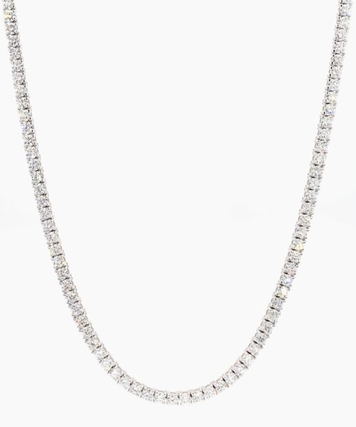 Gorgeous 10 Carat Diamond Tennis Necklace in F Color VS2 Clarity - 17 Inches. Adorn yourself with this radiant necklace. Shop Now.