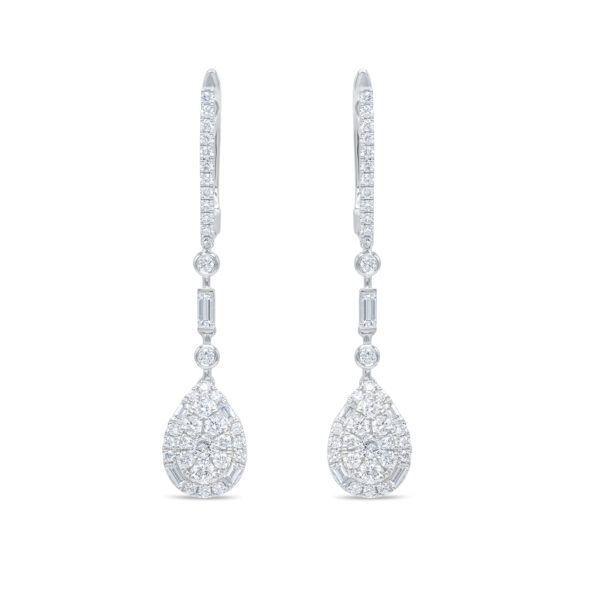 Elegant Sara Natural Diamond Drop and Dangle Earrings.18k White. Rose. Yellow Gold.Total carat weight of 2.5 ctw Available Now. Shop Today. Long earrings.