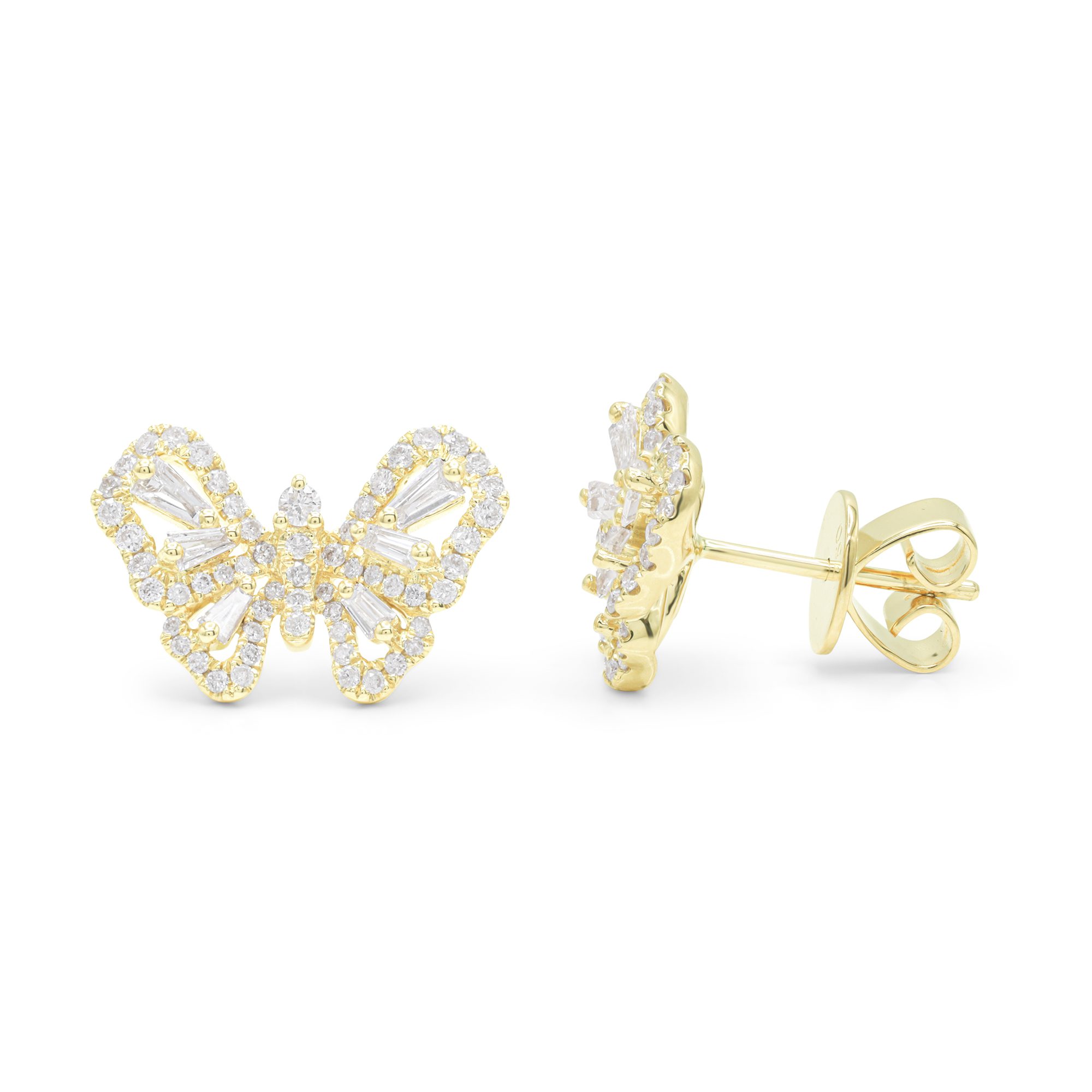 gold diamond stud earrings for women