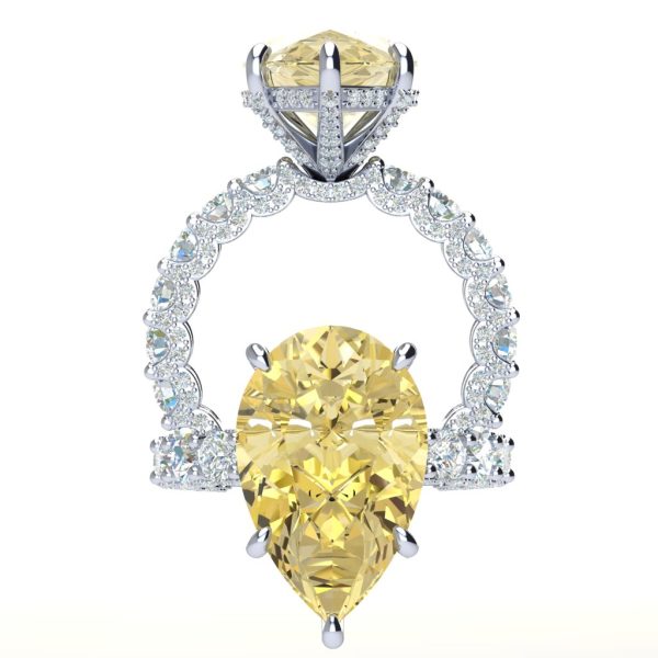 Cali Yellow Diamond Pear Engagement Ring