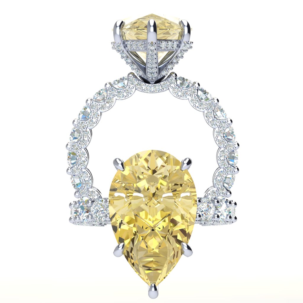 Cali Yellow Diamond Pear Engagement Ring
