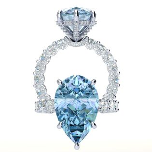 Cali Blue Diamond Pear Engagement Ring