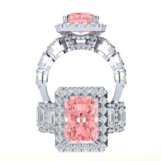 Rosa Pink Diamond Radiant Engagement Ring