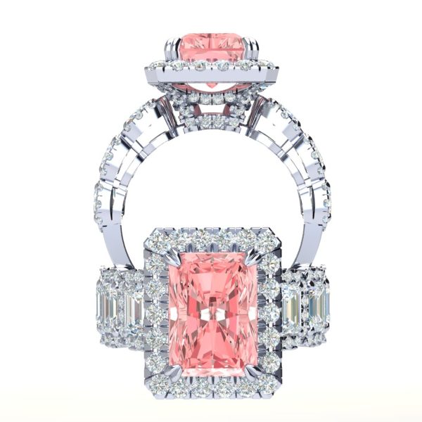 Rosa Pink Diamond Radiant Engagement Ring
