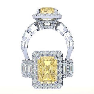 Rosa Yellow Diamond Radiant Engagement Ring