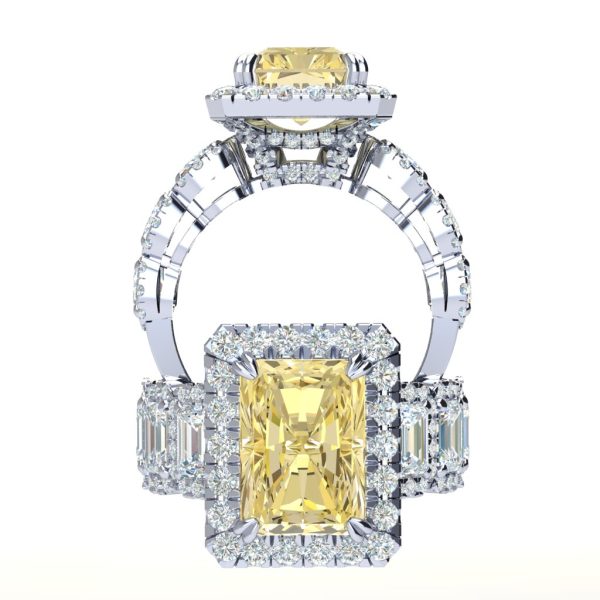Rosa Yellow Diamond Radiant Engagement Ring