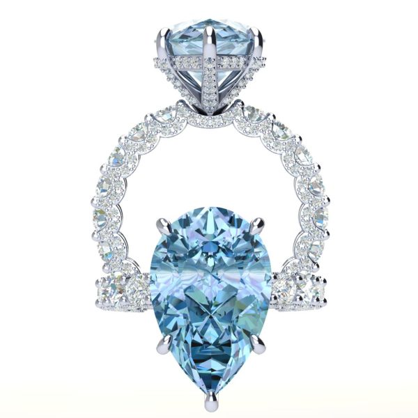 Cali Blue Diamond Pear Engagement Ring