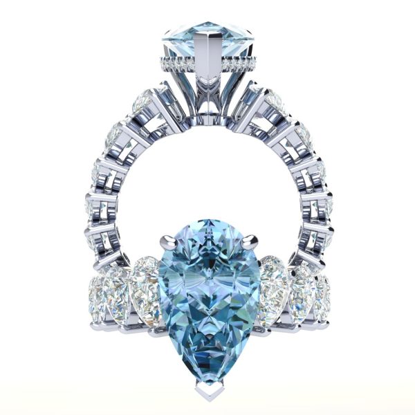 Madison Blue Diamond Pear Lab-Grown Diamond Ring