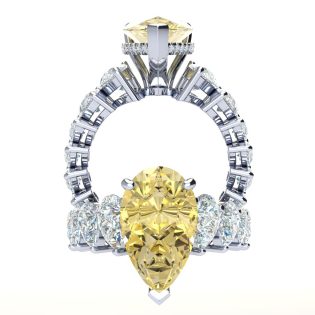Madison Yellow Diamond Pear Lab-Grown Diamond Ring