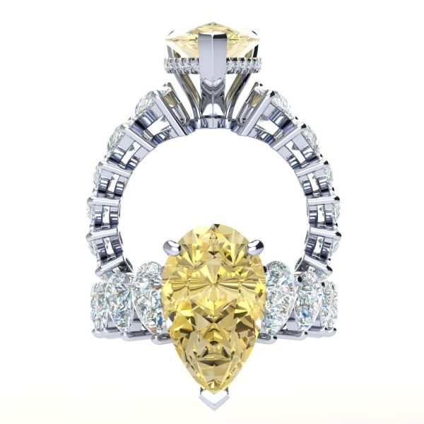 Madison Yellow Diamond Pear Lab-Grown Diamond Ring