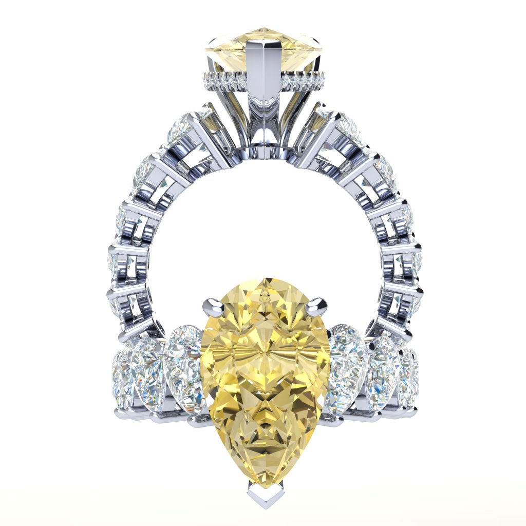 Madison Yellow Diamond Pear Lab-Grown Diamond Ring