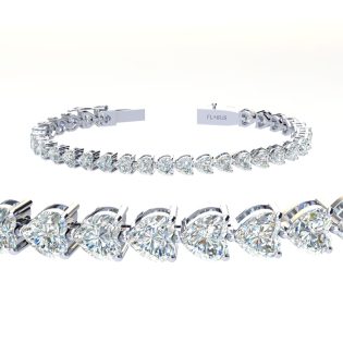10 ctw Heart Tennis Bracelet