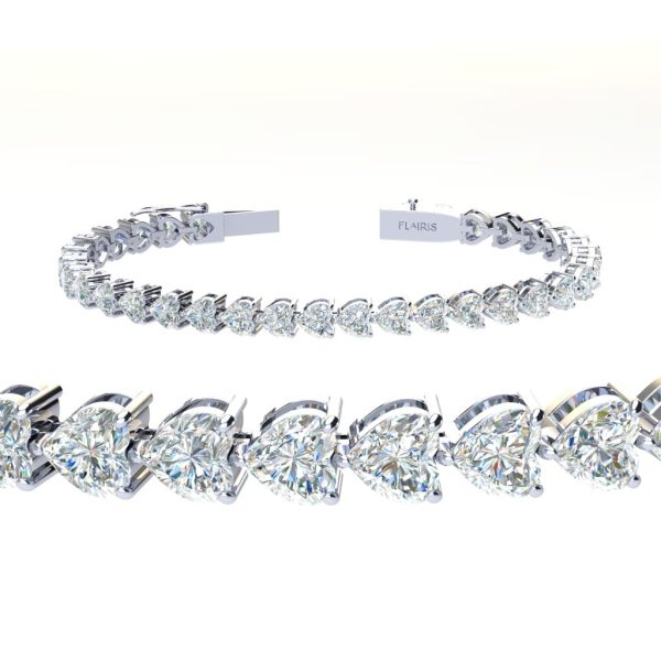 10 ctw Heart Tennis Bracelet