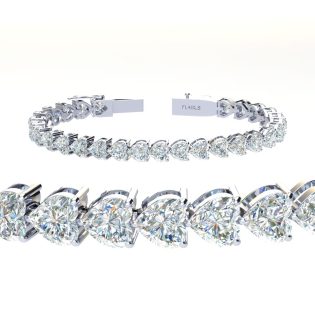 15 ctw Heart Tennis Bracelet