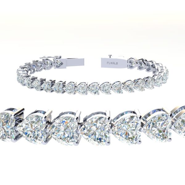 15 ctw Heart Tennis Bracelet