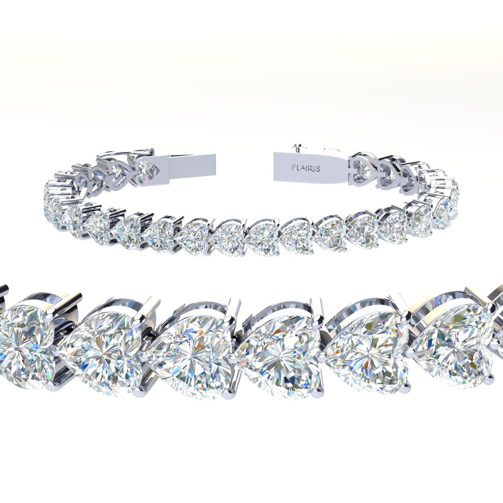 20 ctw Heart Tennis Bracelet