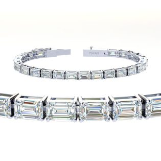 10 ctw East West Emerald Tennis Bracelet