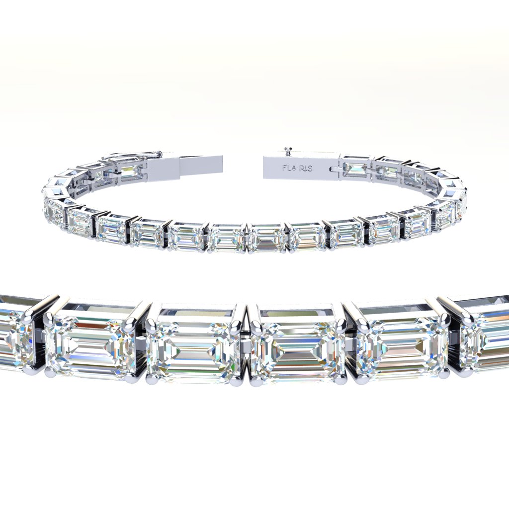 10 ctw East West Emerald Tennis Bracelet