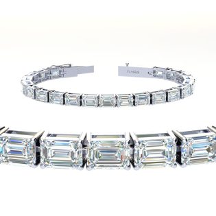 15 ctw East West Emerald Tennis Bracelet