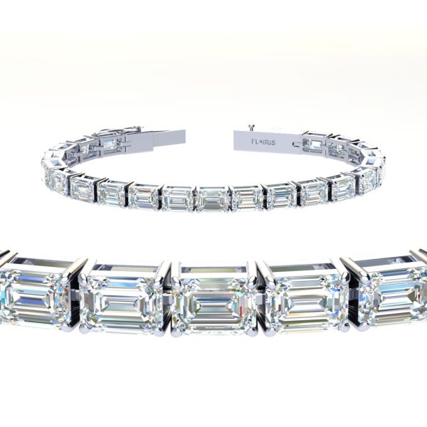 15 ctw East West Emerald Tennis Bracelet
