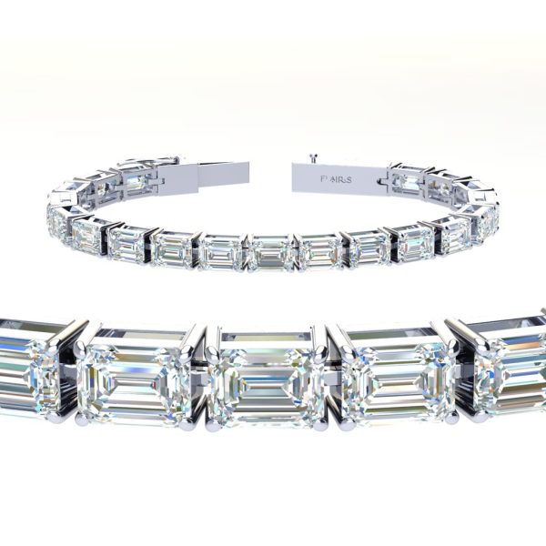 20 ctw East West Emerald Tennis Bracelet